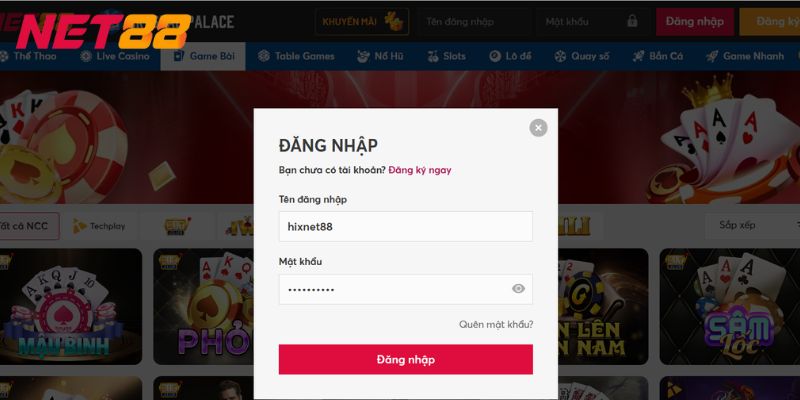 Cách xử lý khi không đăng nhập được Net88
